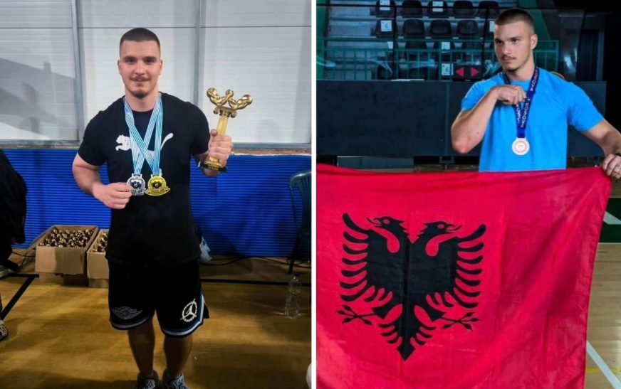 17-vjeçari fierak Angjelo Davidhi shkëlqen në arenën ndërkombëtare të mundjes së dorës